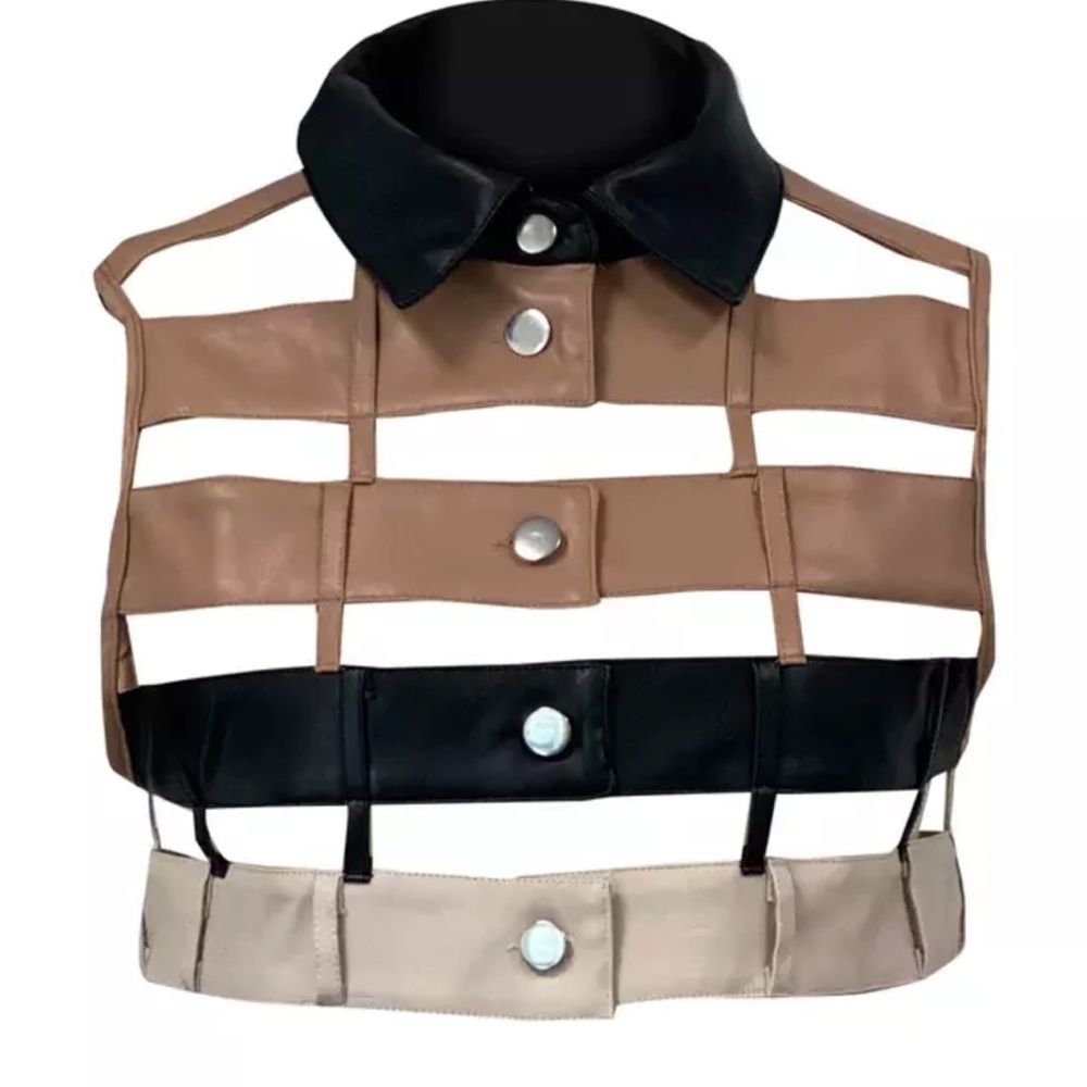 Loveculture Adult Crop Pleather Cutout Vest